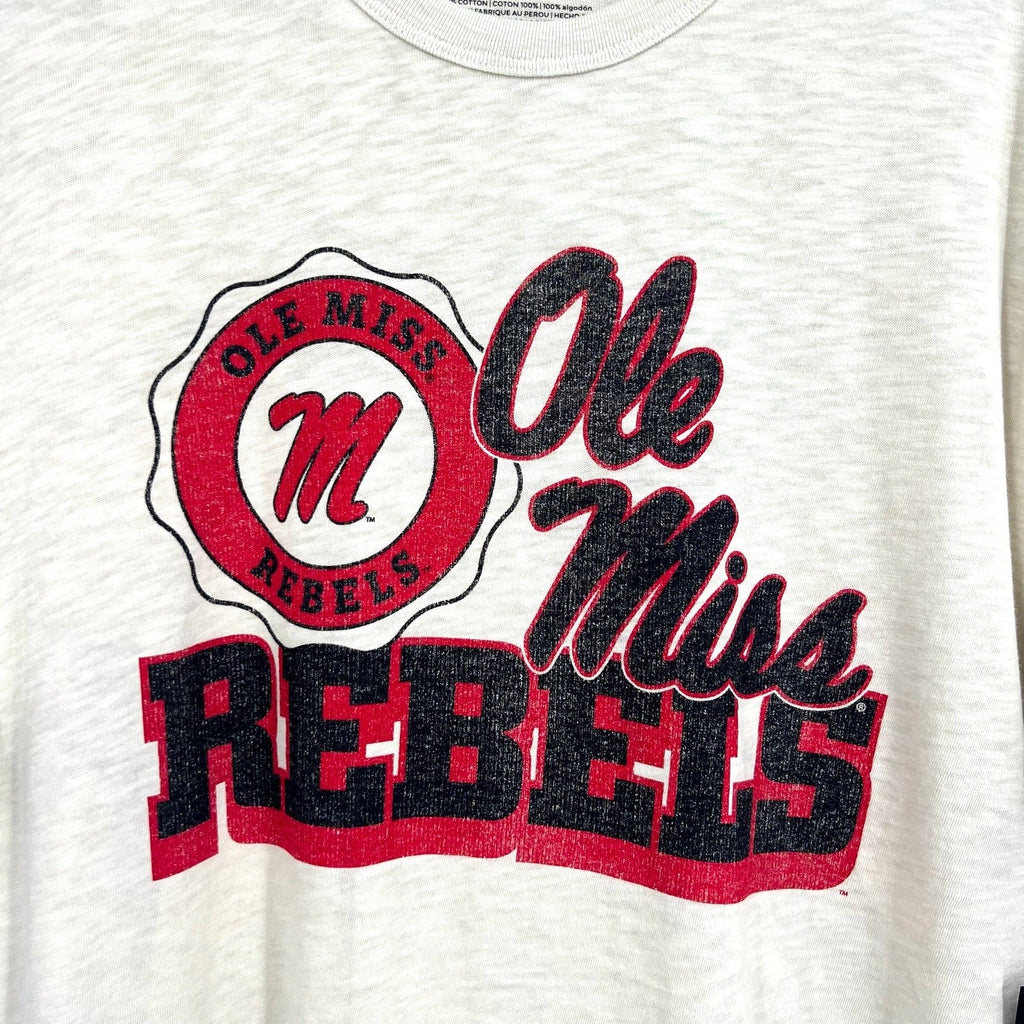 47 BRAND University of Mississippi Bottom Line Scrum Tee Medium Khaki NWT