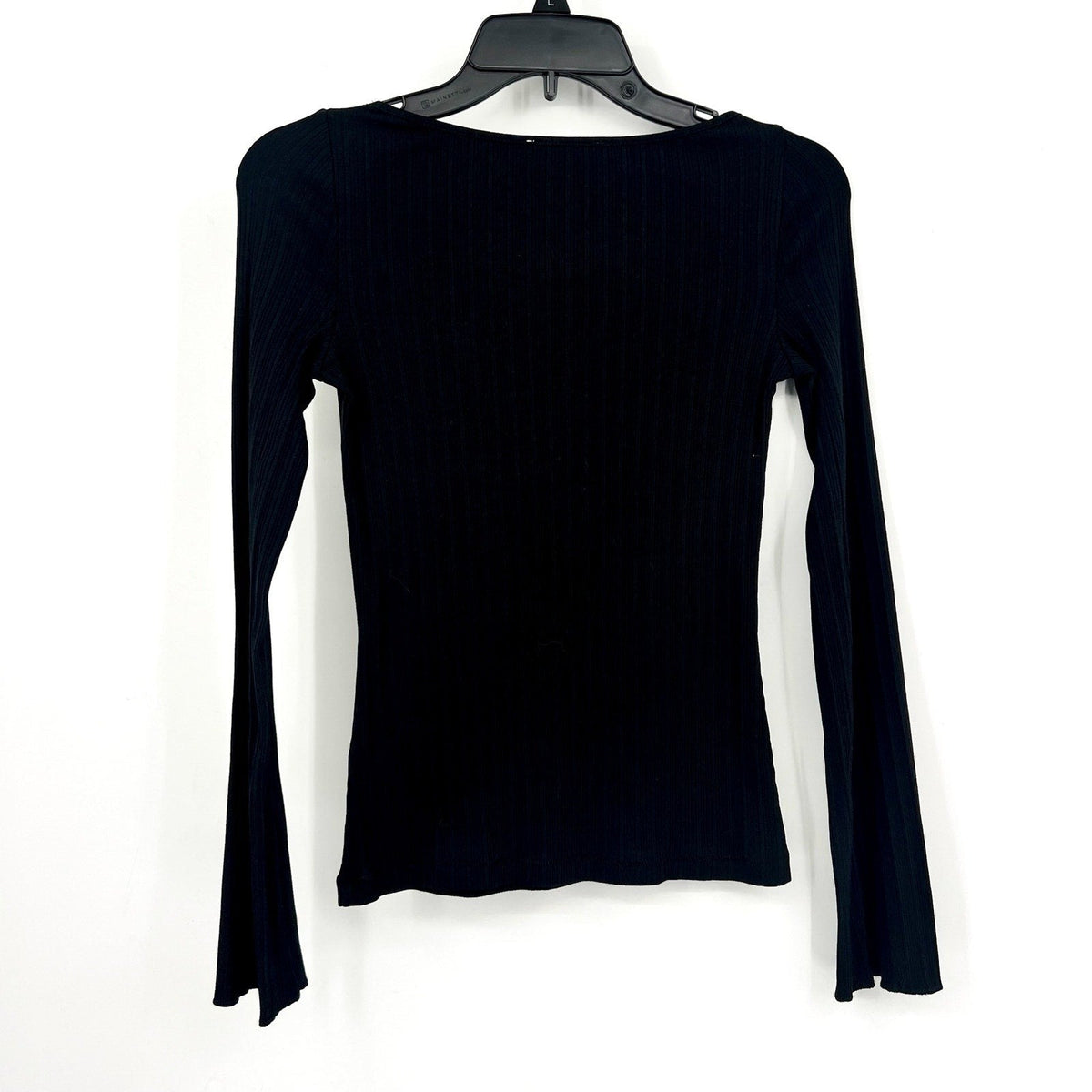 MADEWELL Women's Boat Neck Rib Top XS Jet BlackLong Sleeve NS805 NWT
