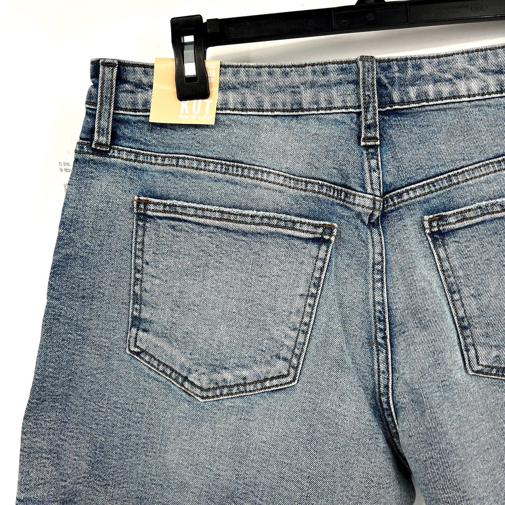 KUT FROM THE KLOTH Taylor Denim Shorts Size 8 Freedom Blue High Waist CutOff NWT