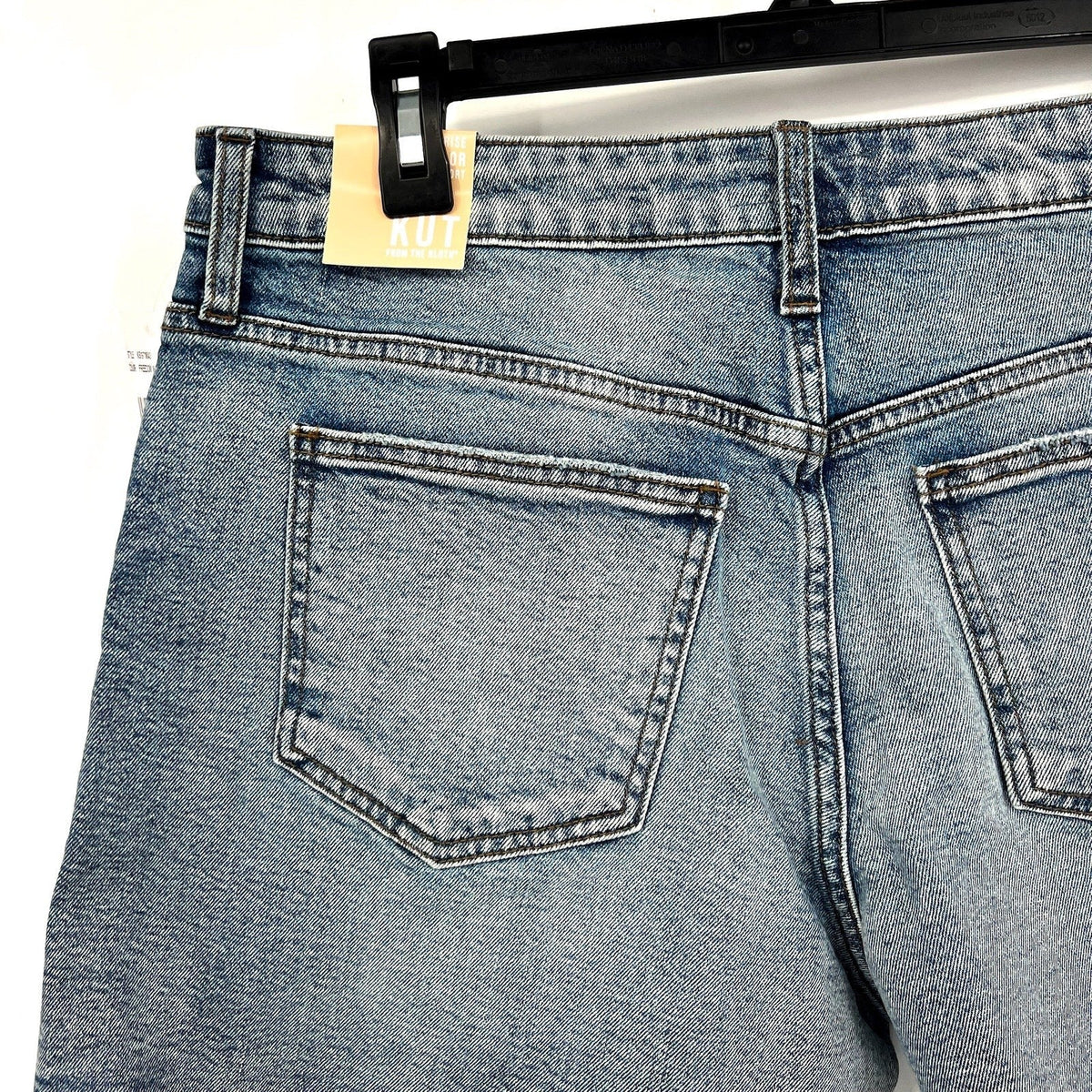 KUT FROM THE KLOTH Taylor Denim Shorts Size 8 Freedom Blue High Waist CutOff NWT