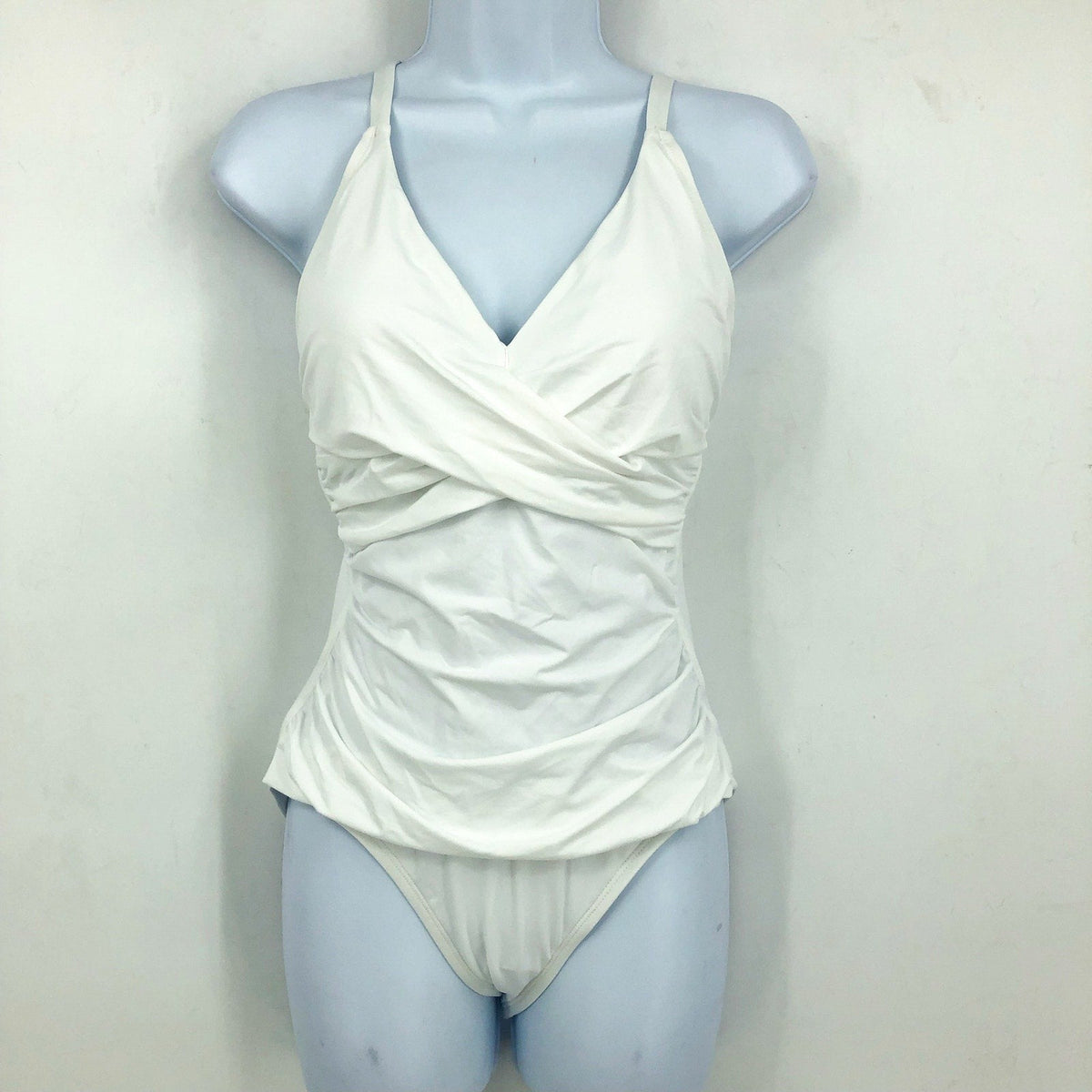 TOMMY BAHAMA Pearl Over the Shoulder Cross Front One-Piece Size 4 White NWT