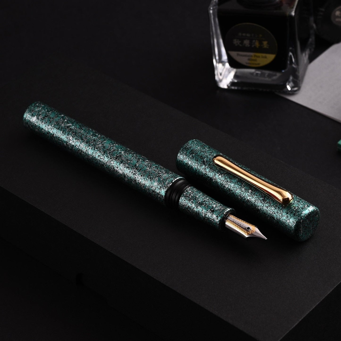 Taccia Granite Stone Fountain Pen - Green GT