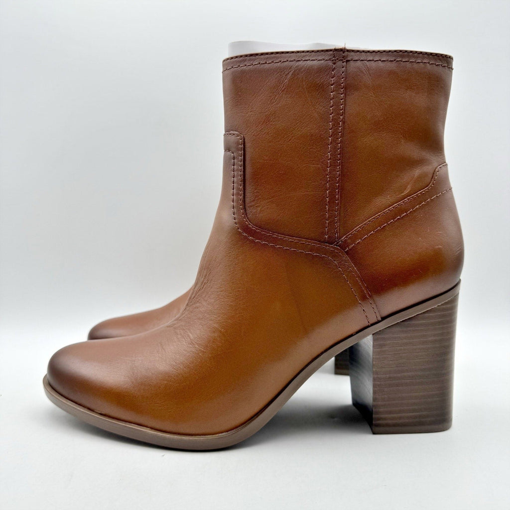 Naturalizer Kalina Ankle Bootie Size 7 Wide EU 37 Cider Spice Brown Leather NIB