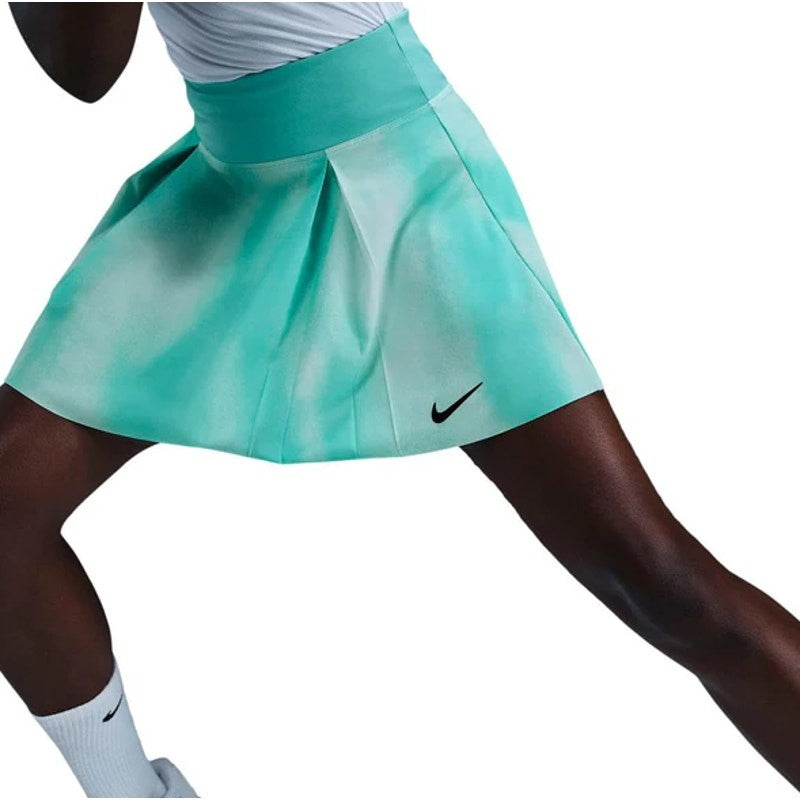 NIKE Women's Dri-Fit Pleated Tennis Skirt Small Glacier Blue Print Skort NWT