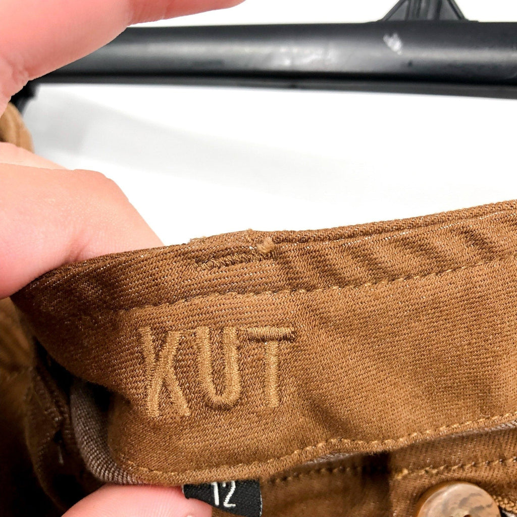 KUT FROM THE KLOTH Cargo Pants Size 12 Brown Autumn Ankle Straight Leg NWT