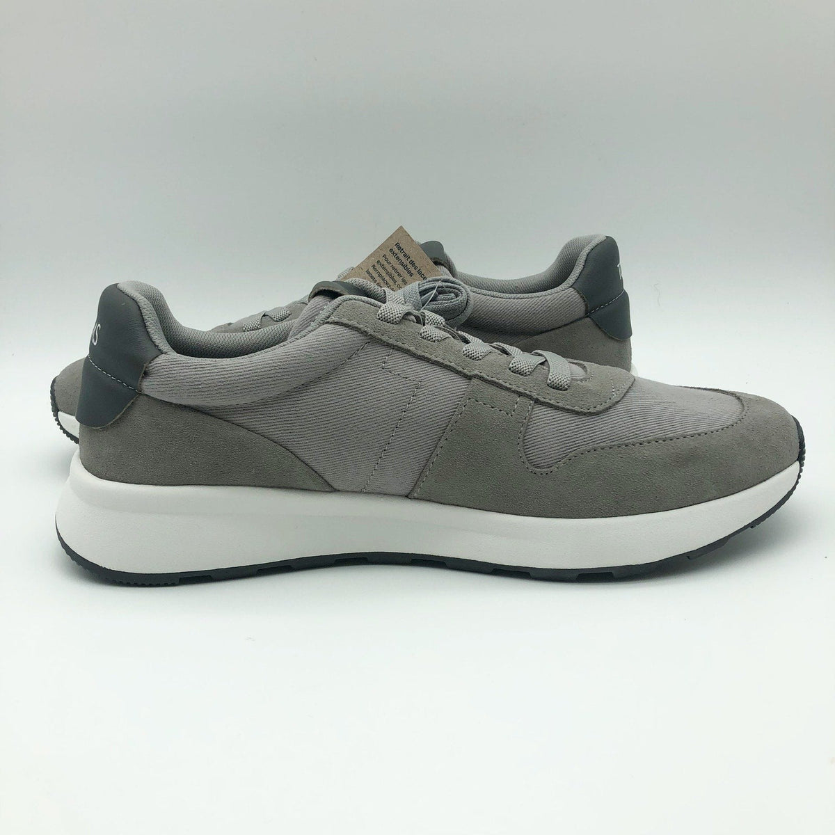 Toms Mens TRVL LITE Retro Runner Sneakers Size 10 Drizzle Grey Suede Twill NIB