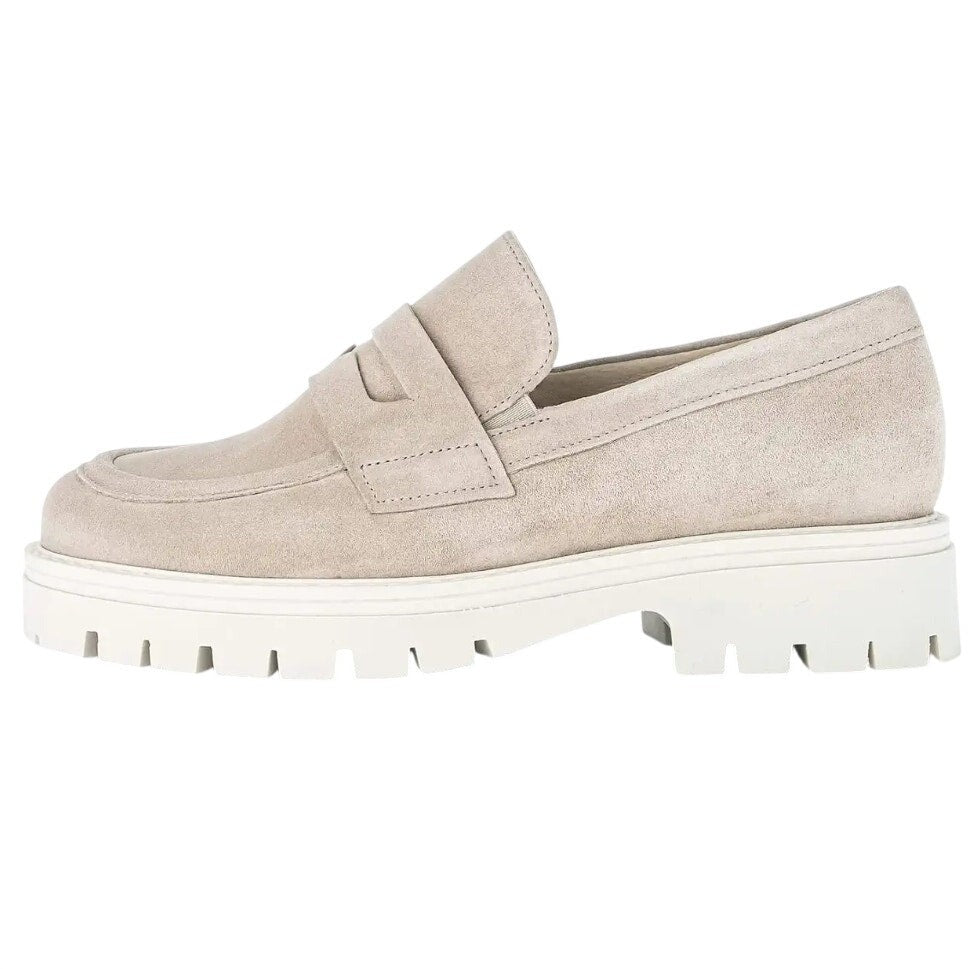 Gabor Womens 22.453 Platform Loafers UK 4 US 6.5 Beige Suede NWOB
