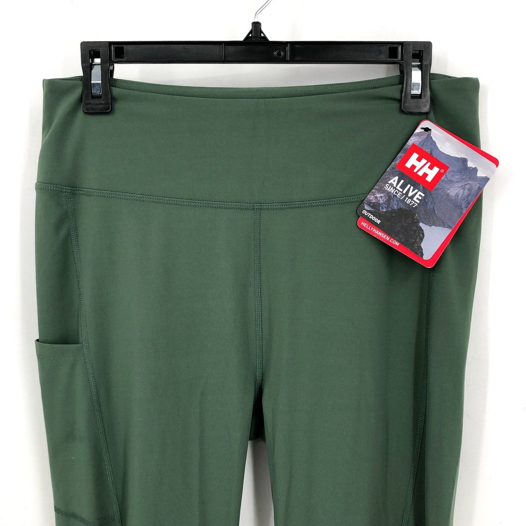 HELLY HANSEN Women's Rapide Trail Leggings XL Spruce Green Athletic Pocket NWT