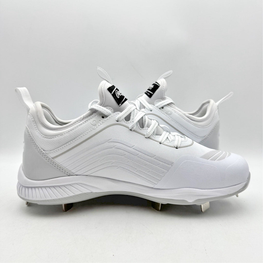 Rawlings Men Bullpen Low Baseball Cleats Size 13 White Gray Metal T4595 NWOB