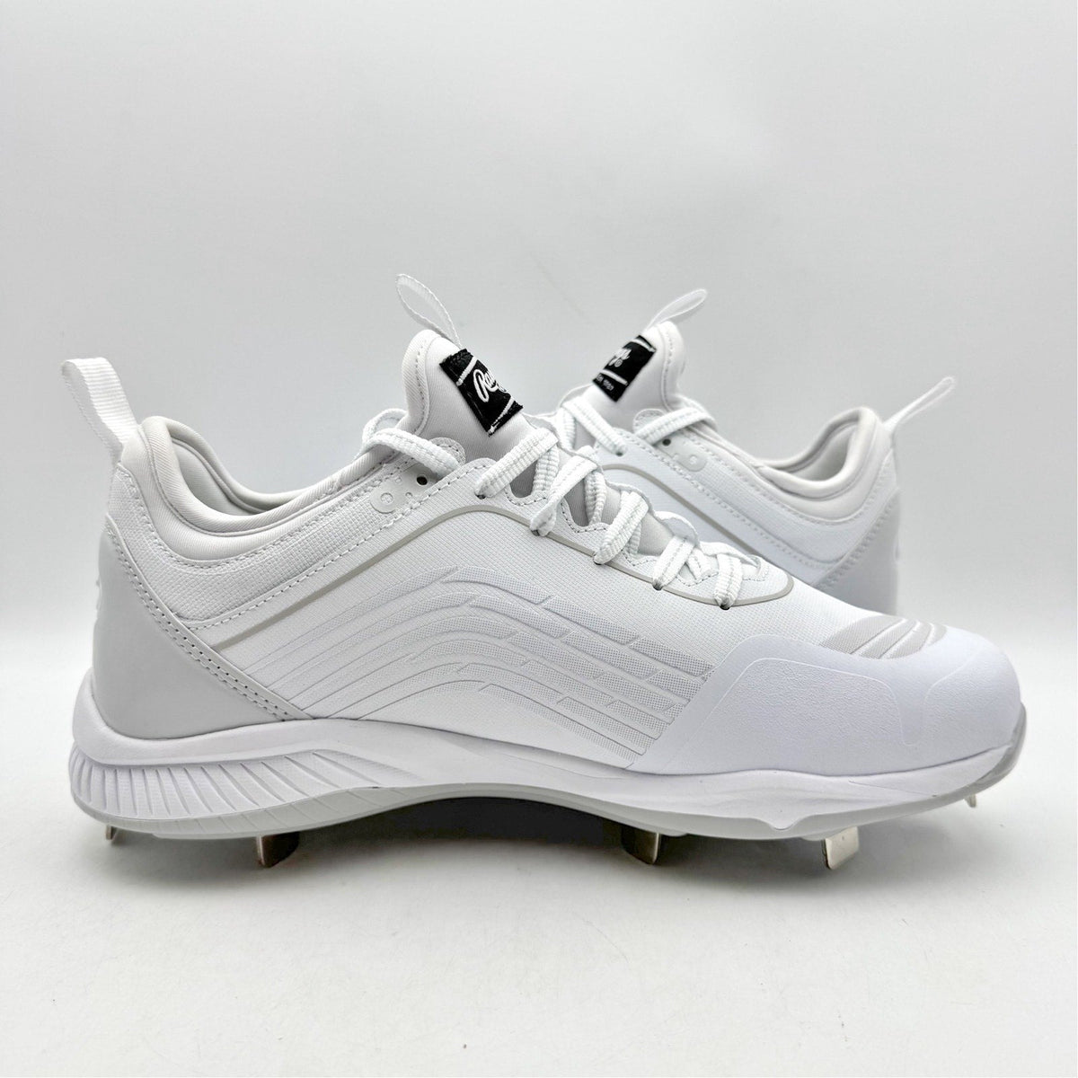 Rawlings Men Bullpen Low Baseball Cleats Size 13 White Gray Metal T4595 NWOB
