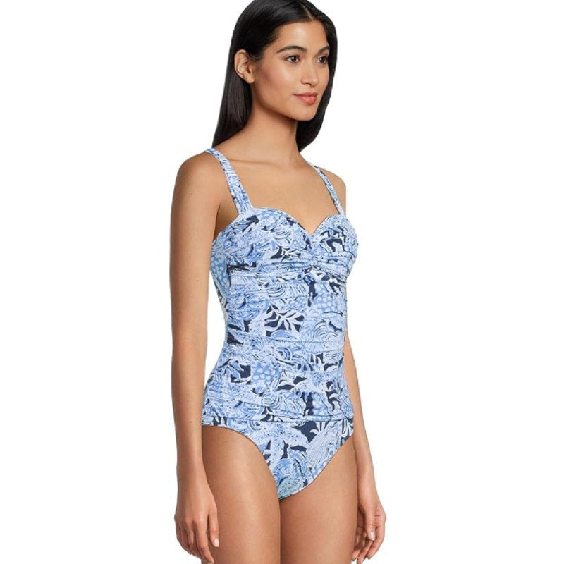 LILLY PULITZER Solaria One-Piece Swimsuit Size 12 Blue Coastal Constellation NWT