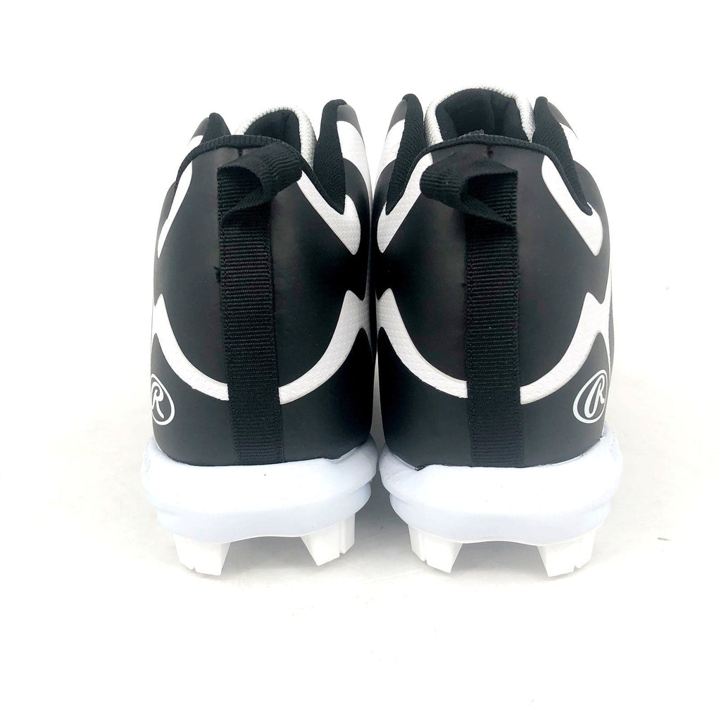 Rawlings Mens Rookie Mid Baseball Cleats Size 10.5D White Black NWOB