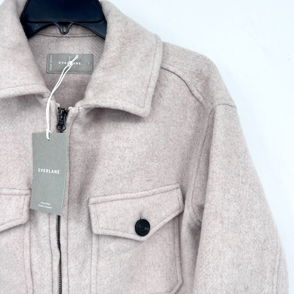 Everlane Womens The Wool Mackinaw Jacket Small Oatmeal Beige NWT