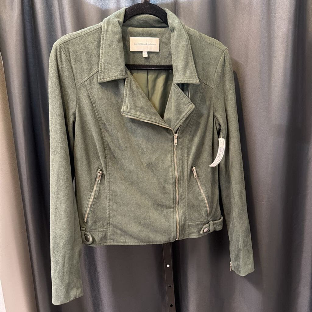 Cupcakes and Cashmere Faux Suede Moto JACKETS S