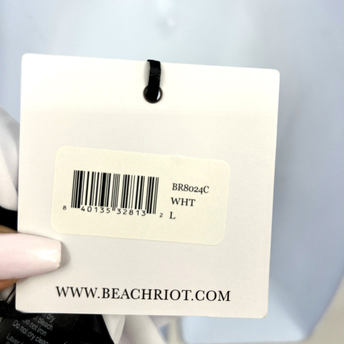 BEACH RIOT Women's Highway Bikini Bottom Large White Ribbed Knit NWT