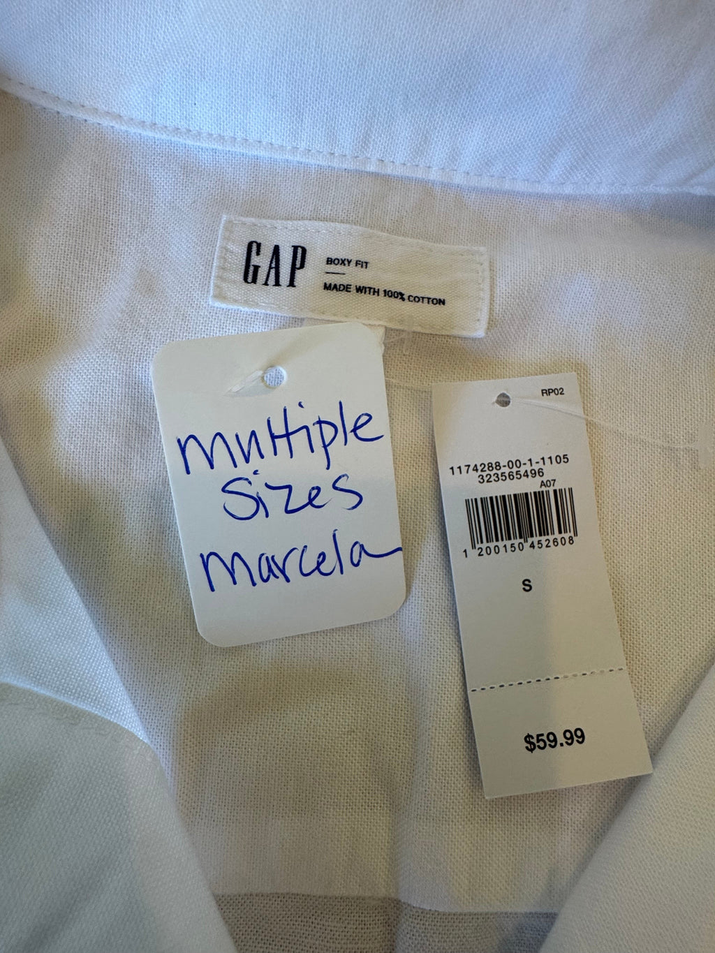 Marcela - Gap Brand New Mens Ruffle Collar Shirt - Short Sleeve - White Cotton/Linen Blend