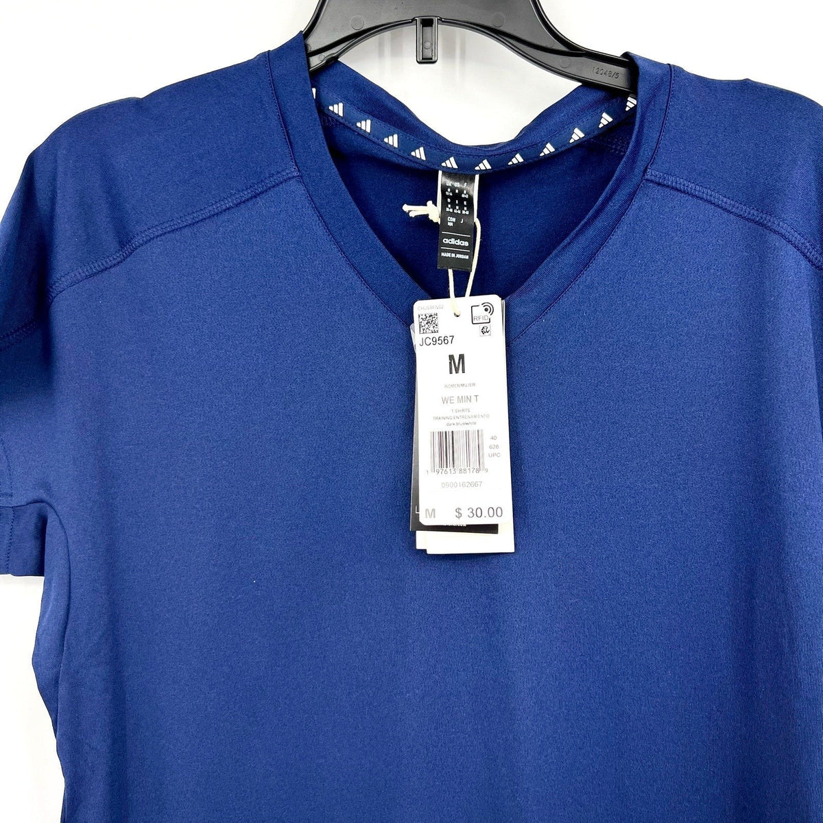 ADIDAS Women's Train Essentials V-Neck Tee Medium Dark Blue Short Sleeve NWT