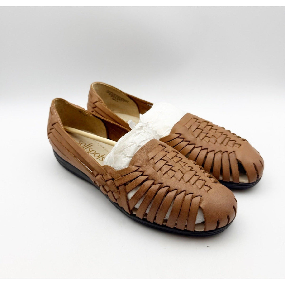 Comfortiva Womens Trinidad Sandals Size 7.5 Narrow AA Tan Leather Huarache NWOB