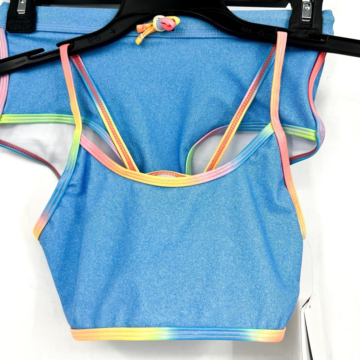 APPAMAN Girl's Stella Swimsuit Short Set Size 10 Blue Digital Denim UPF 50+ NWT