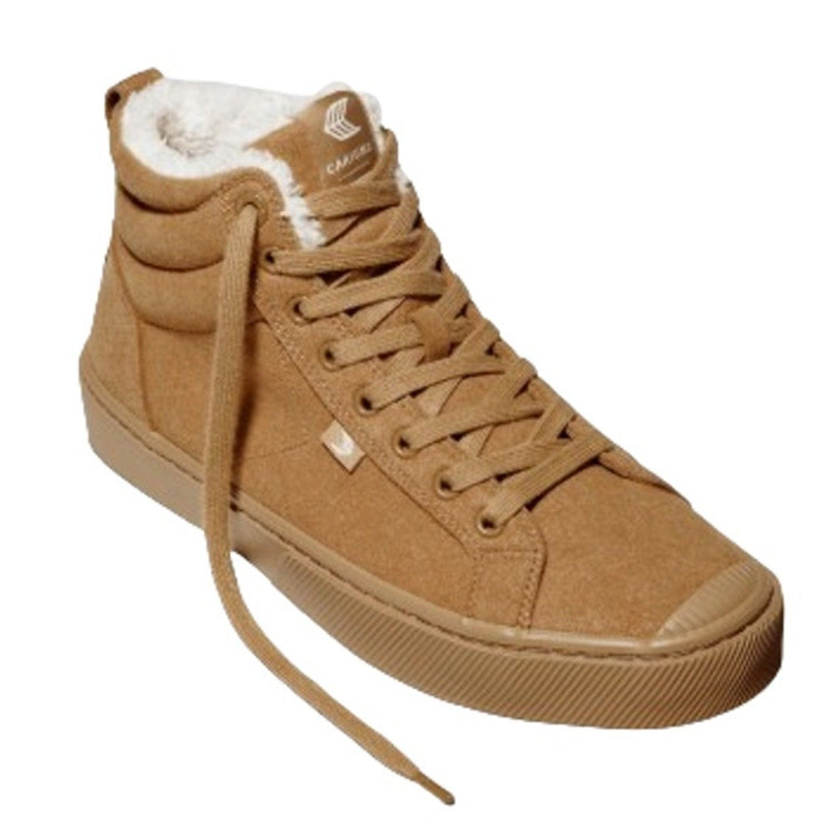 Cariuma Women's OCA Therma High Suede Boots Size 7.5 Tan Caramel Shearling NIB