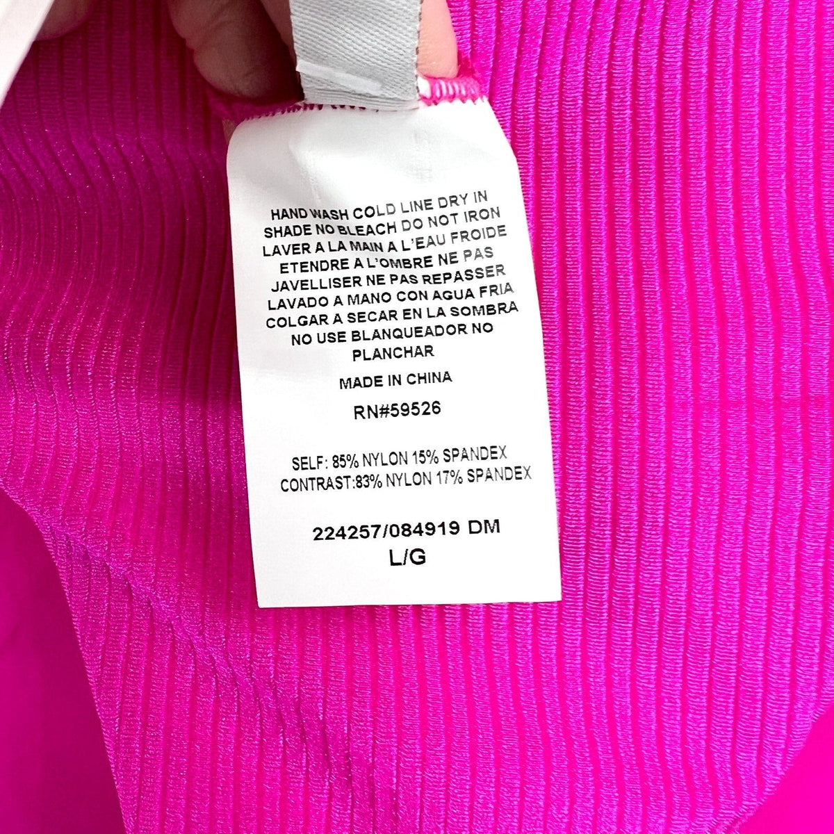 BECCA Women's Monte Carlo Gracie Hipster Bikini Bottom Large Azalea Pink Rib NWT
