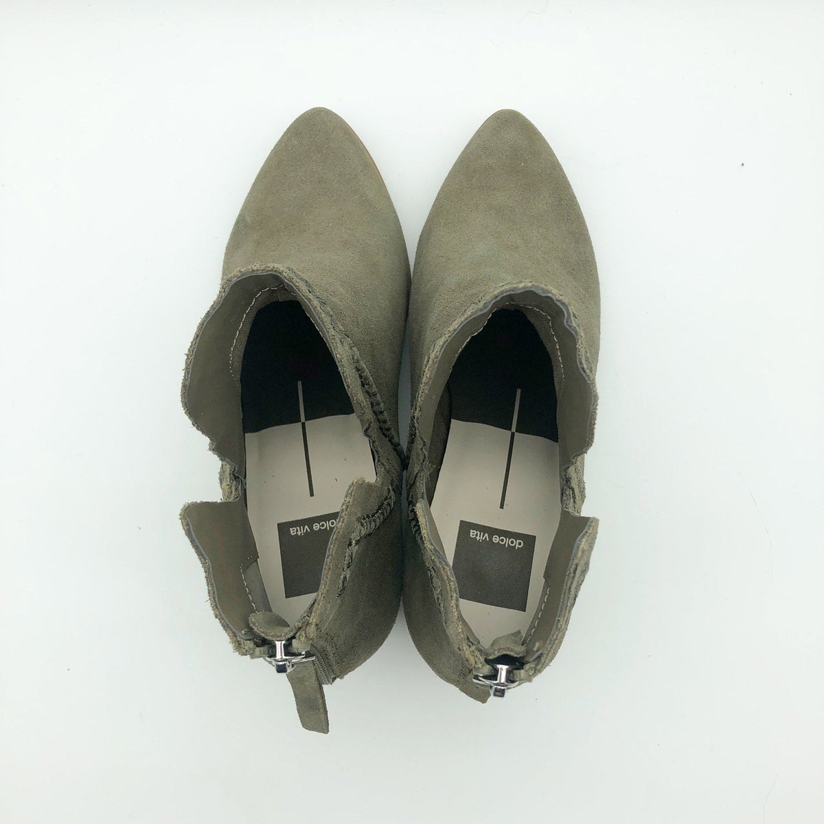 Dolce Vita Womens Dylan Ankle Booties Size 8 Green Textured Heel Suede NWOB