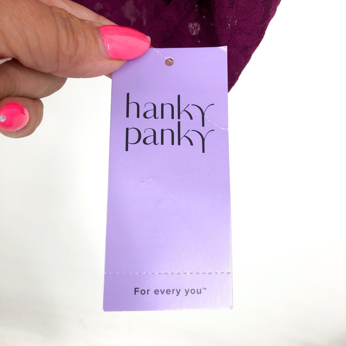 HANKY PANKY Women's Signature Lace Top Small Sugar Plum Unlined Long Sleeve NWT