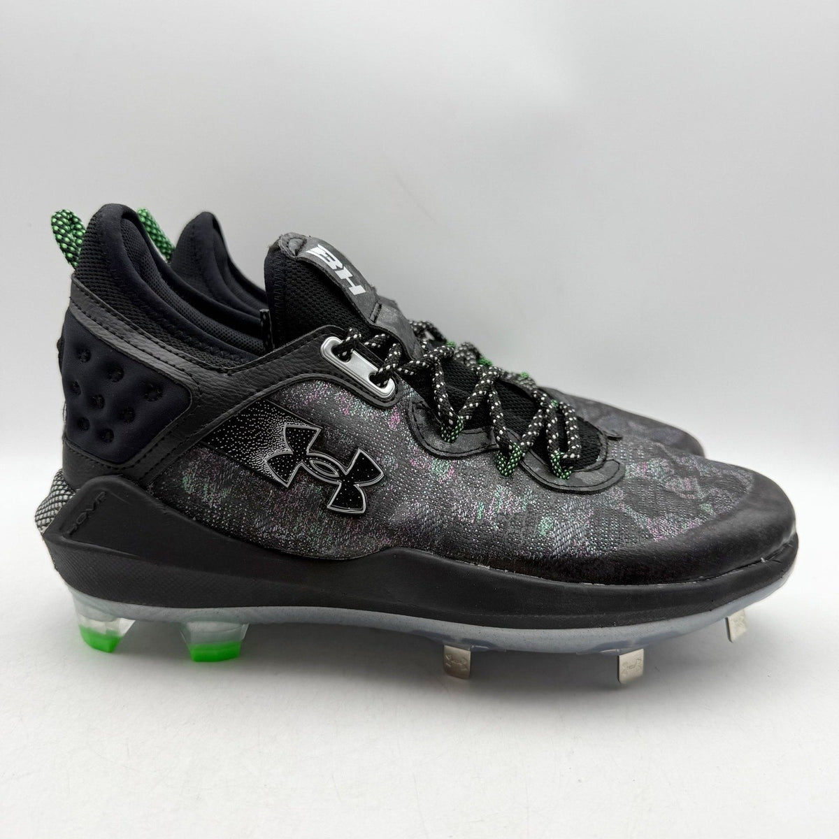 Under Armour Mens Harper 8 Low ST Metal Baseball Cleats Size 7 Black Green NWOB