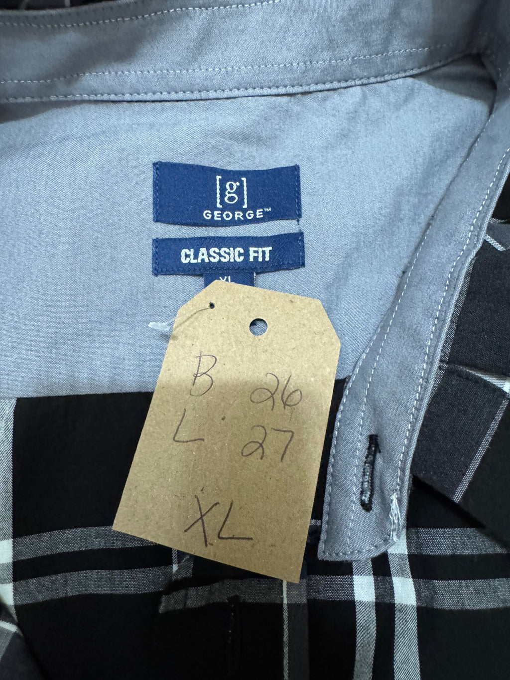 First Fall Drop - George - Black Plaid - Long Sleeve - XL
