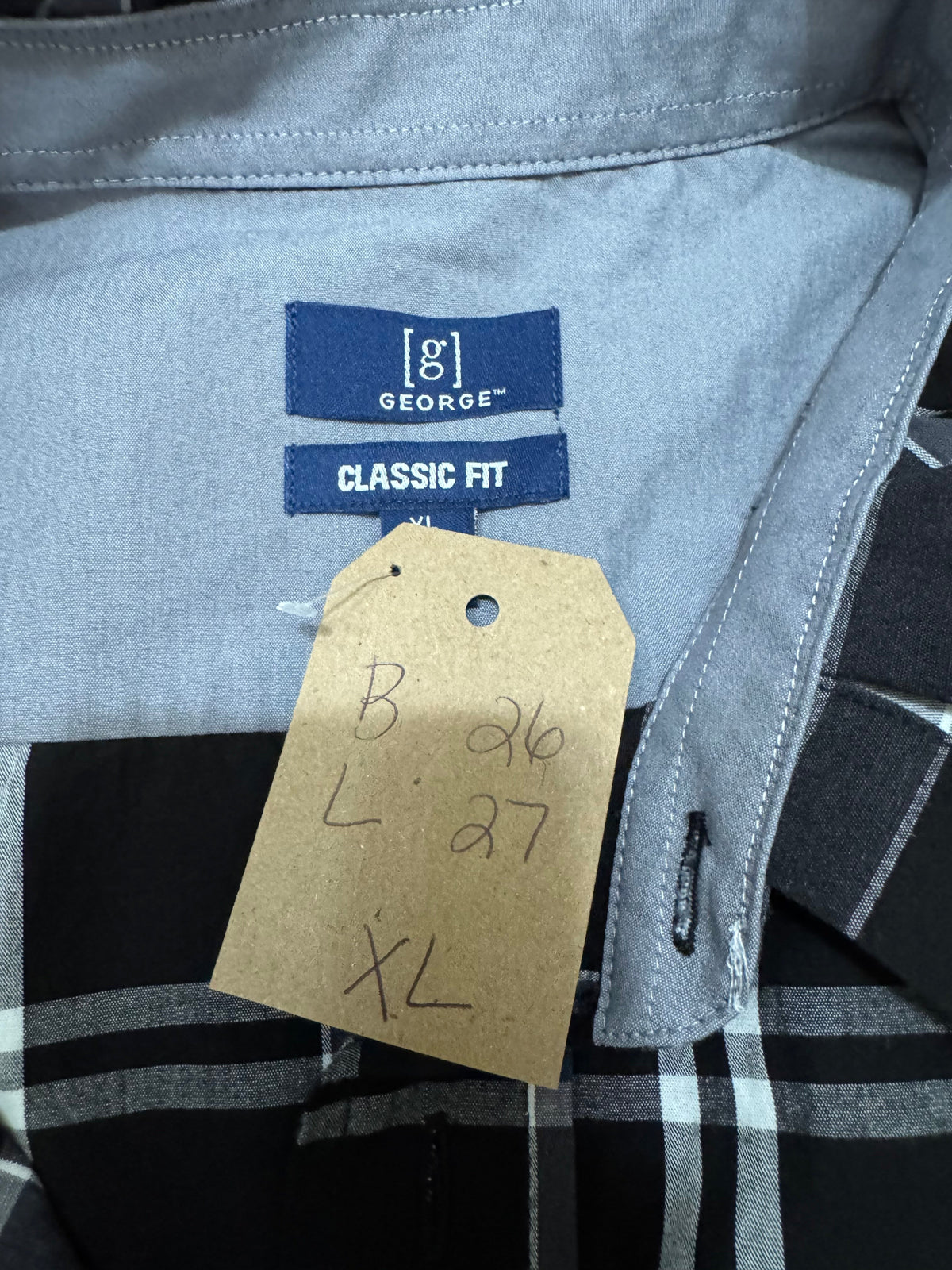 First Fall Drop - George - Black Plaid - Long Sleeve - XL