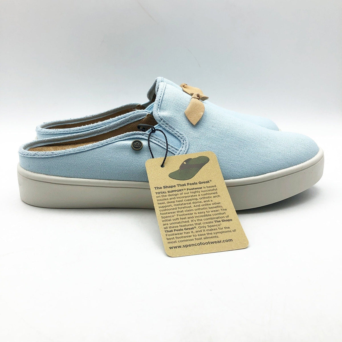 Spenco Womens Audrey Casual Slides 8.5 WIDE Cool Blue Slip On Sneaker Mule NIB