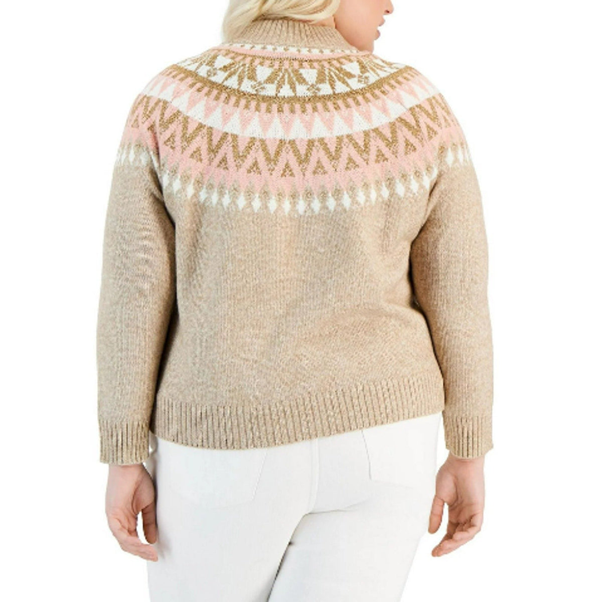 TOMMY HILFIGER Half Snowflake Pullover Sweater 2X Beige Fairisle NWT