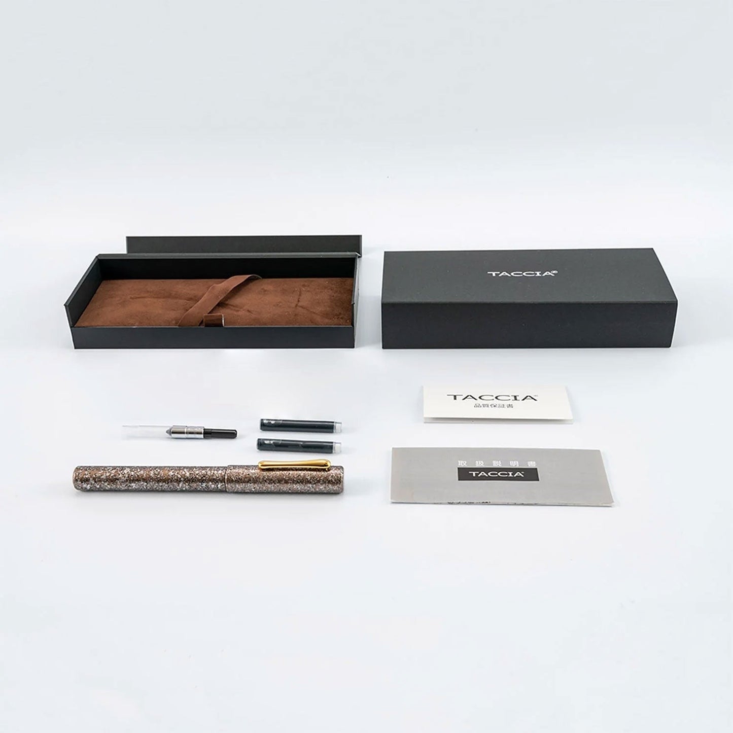 Taccia Granite Stone Fountain Pen - Brown GT