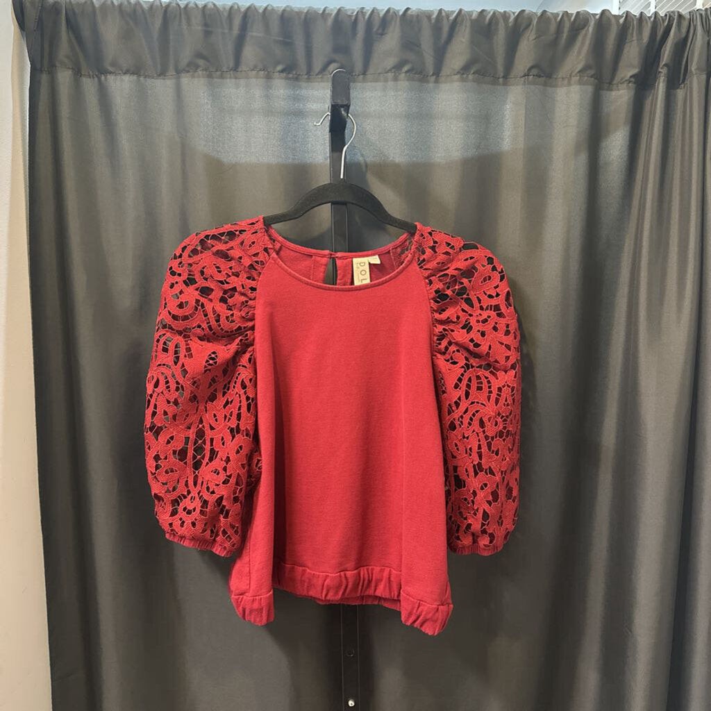 Dolan Eyelet Sleeves TOPS L