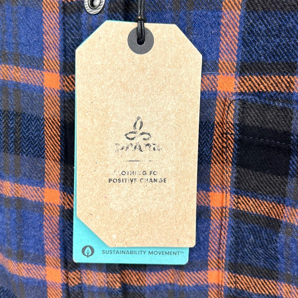 PRANA Women's Golden Canyon Flannel Shirt Large Rich Sapphire Plaid NWT