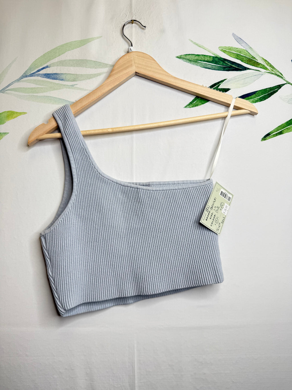 Aritzia Babaton Sculpt Knit One Shoulder Crop Tank (L)