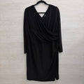 Ralph Lauren Black Long Sleeve V Neck Dress 18W