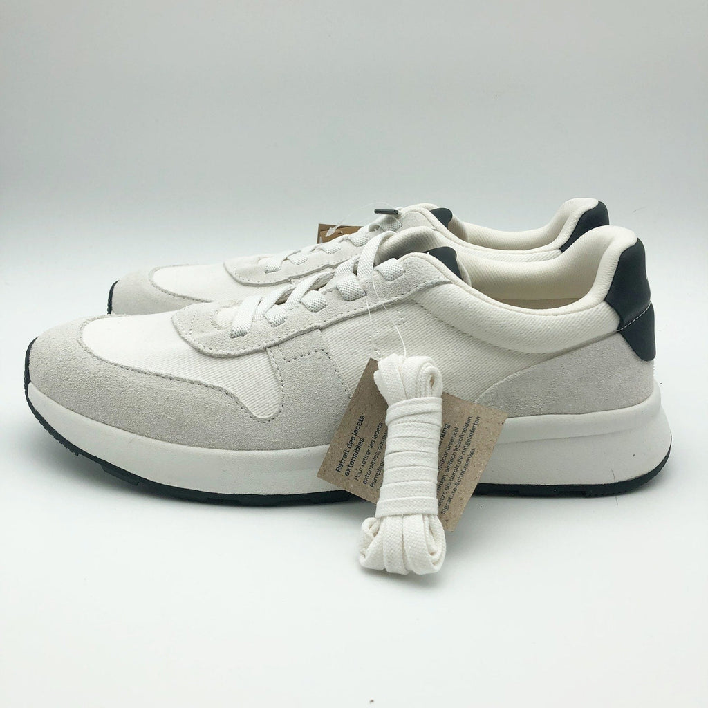 Toms Mens TRVL LITE Retro Runner Sneakers Size 12 White Suede Twill Casual NIB