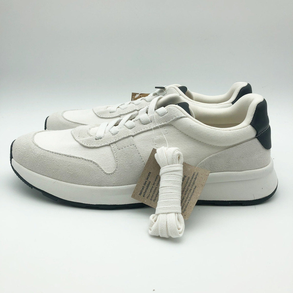 Toms Mens TRVL LITE Retro Runner Sneakers Size 12 White Suede Twill Casual NIB