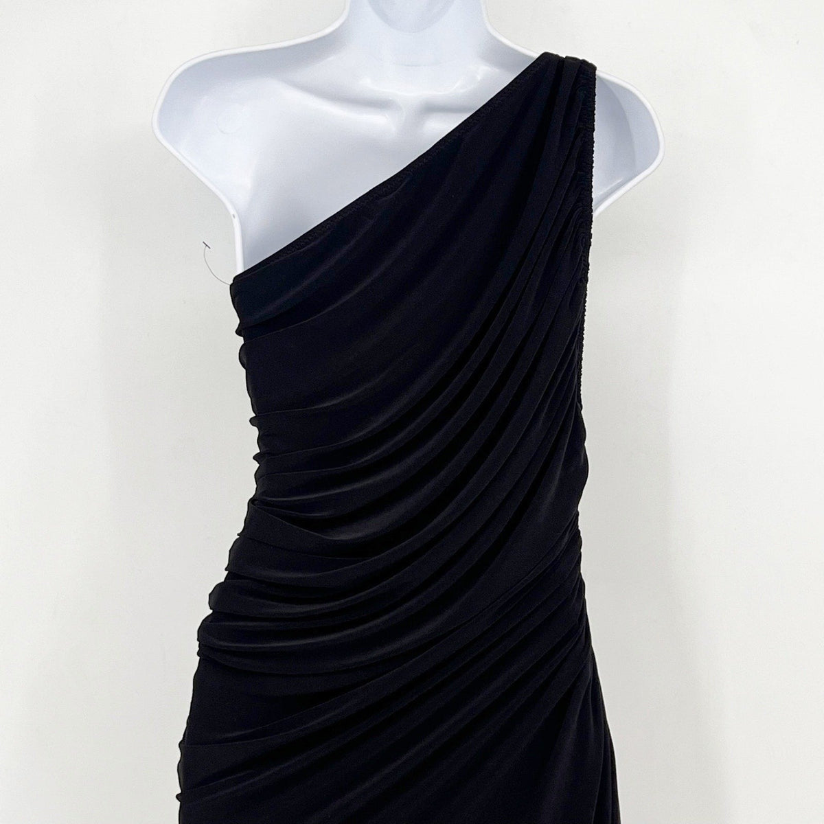 NORMA KAMALI Women's One Shoulder Diana Gown Large Black Asymmetric NWOT