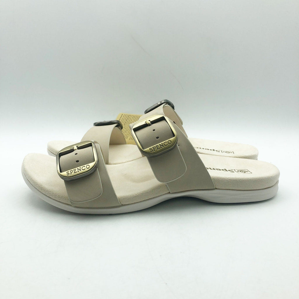 Spenco Womens Vista Slip On Sandals Size 7.5 Grey Morn Leather Comfort APMA NIB