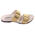 Spenco Womens Vista Slip On Sandals US 7.5 WIDE Yellow Leather Arch Support NIB