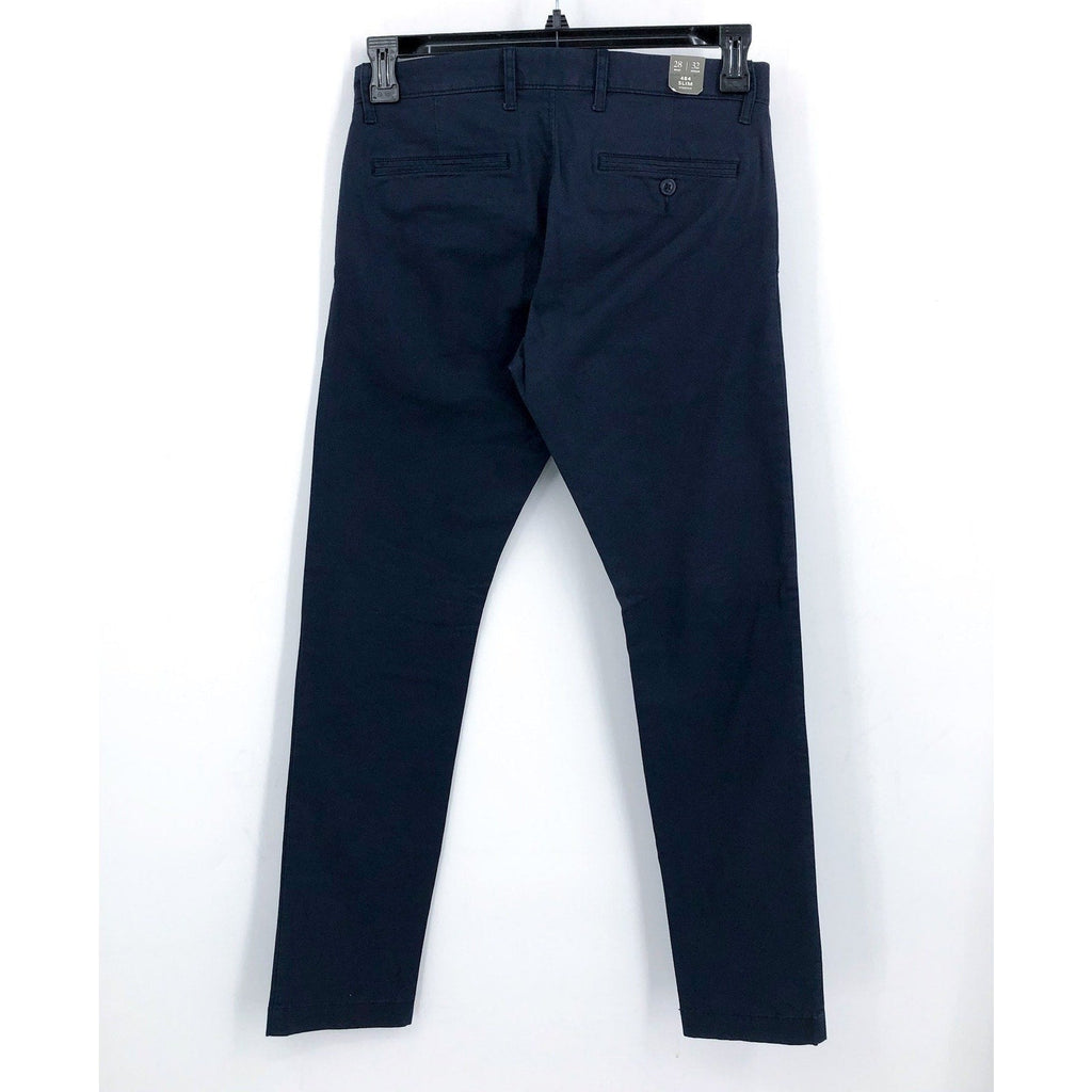 J.CREW Mens 484 Slim-fit Stretch Chino Pants 28x32 Navy Blue Flat AR885 NWT