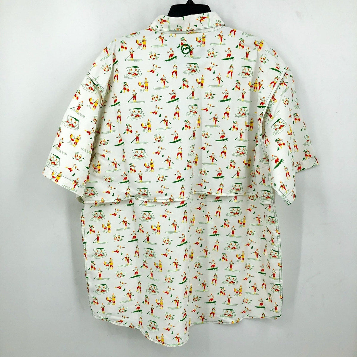 MAGELLAN Mens Life As A Luchador Fishing Shirt XL White Print Short Sleeve NWOT