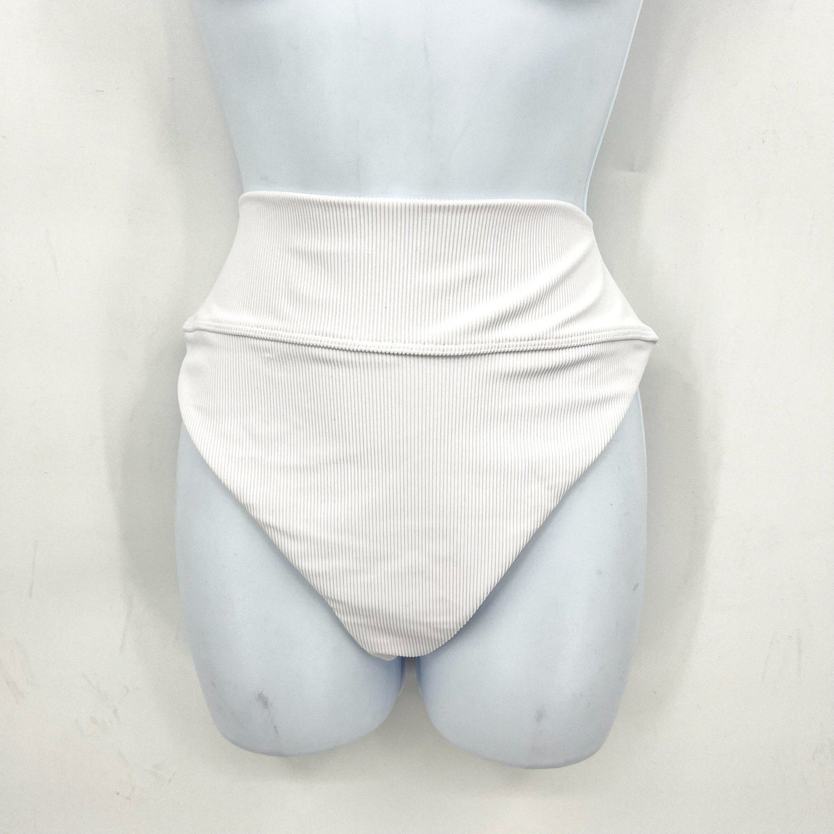 BEACH RIOT Women's Highway Bikini Bottom Large White Ribbed Knit NWT