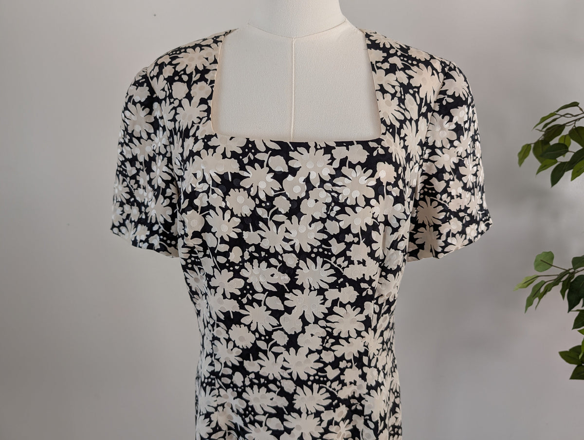 Vintage Silk Floral Dress - 10/M