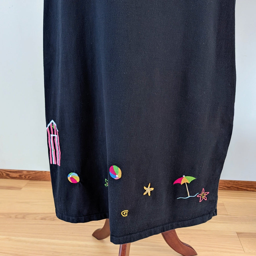 Embroidered Beach Maxi Dress - XL
