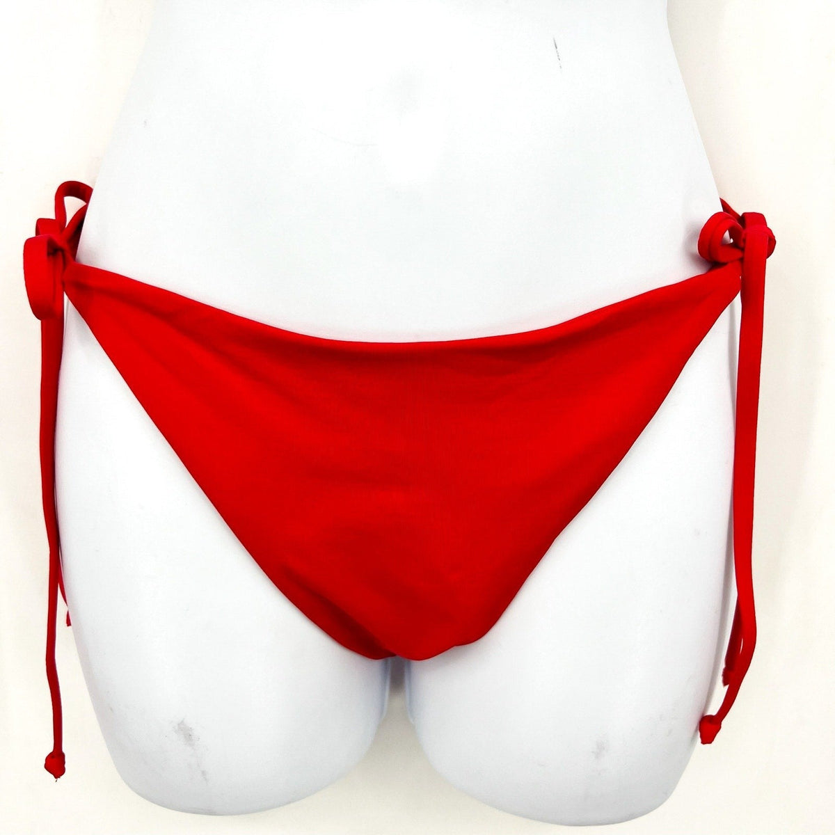 BECCA Women's Side Tie Hipster Bikini Bottom Large Fire Red Color Code NWT