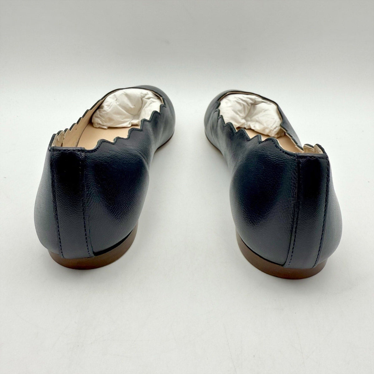 French Sole FS/NY Womens Jigsaw Flats Size 5 EU 35.5 Navy Blue Nappa Leather NIB