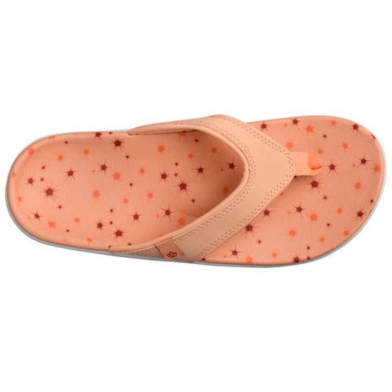 Spenco Womens Yumi Constellation Sandal Size 11 WIDE Coral Orange Flip Flop NWOB